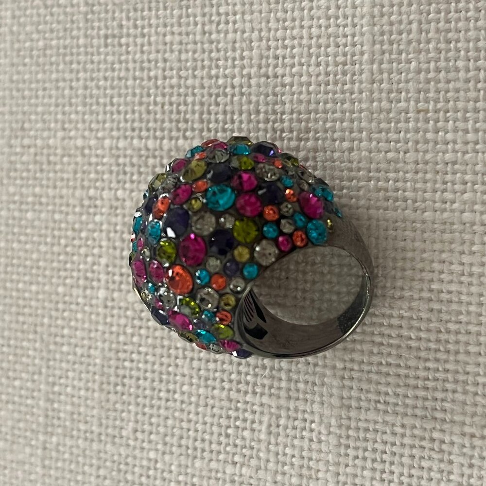 Henri Bendel Multicolor Crystal Dome Ring Size 6